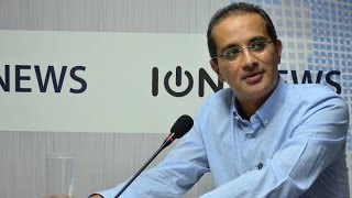 Anil C. Currimjee during a television interview in Mauritius
